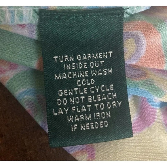 RALPH LAUREN Stretch Paisley Midi Short Sleeve Colorful Dress Size Petite Small - Picture 4 of 9